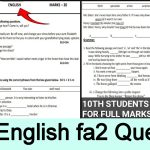 fa2 question paper class 10 2018