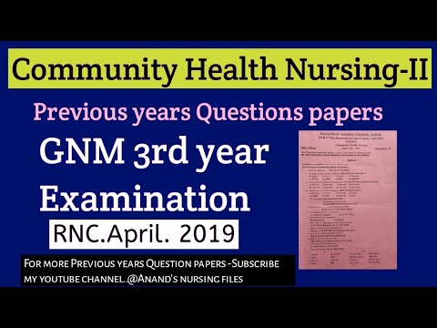 Download gnm nursing question paper 3rd year 2019 pdf here