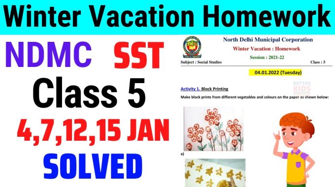 Download holiday homework for class 1 to 5 in PDF Format