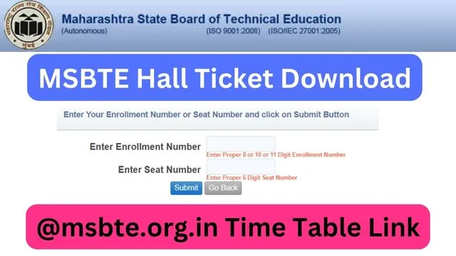 Download MSBTE Hall Ticket From Here