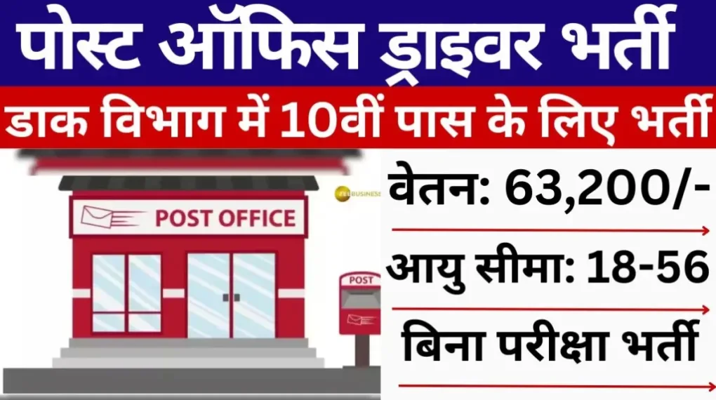 Apply for Post Office Driver Recruitment 2024 and Download Application Form