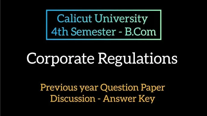 Bcom 4th Sem Previous Year Question Papers for Calicut University