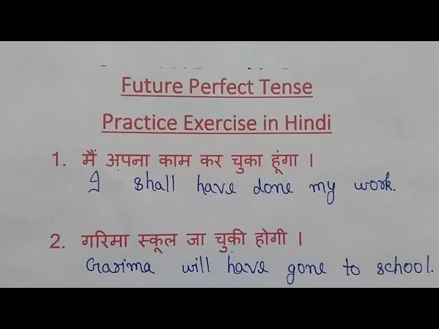 Future Perfect Tense Hindi To English