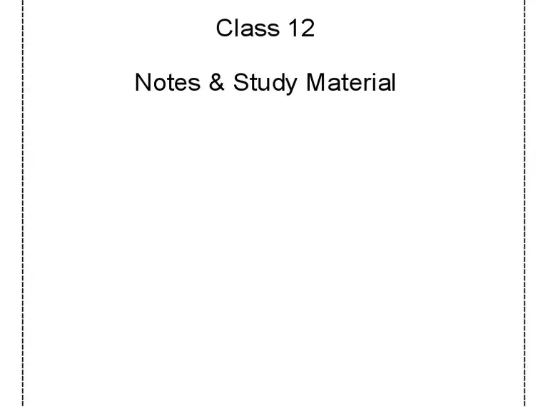 Class 12 Computer Science Notes