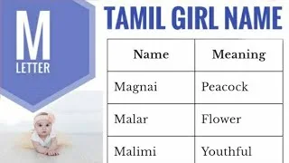 M Letter Names For Girl In Tamil