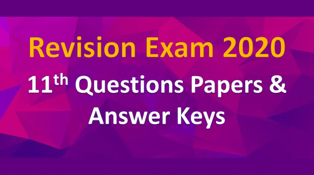 11th First Revision Test Question Paper 2020