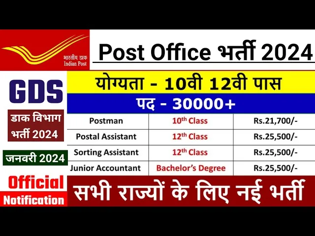 Postal Assistant Recruitment 2024: Apply for Postal Assistant and Sorting Assistant Posts