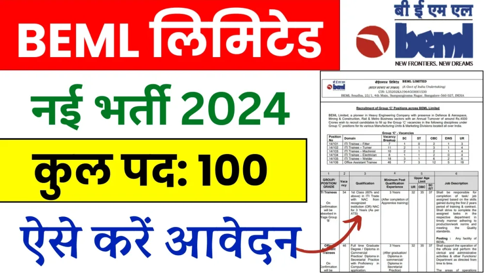 BEML Recruitment 2024: Multiple Vacancies for Engineers, Trainees, and Technicians