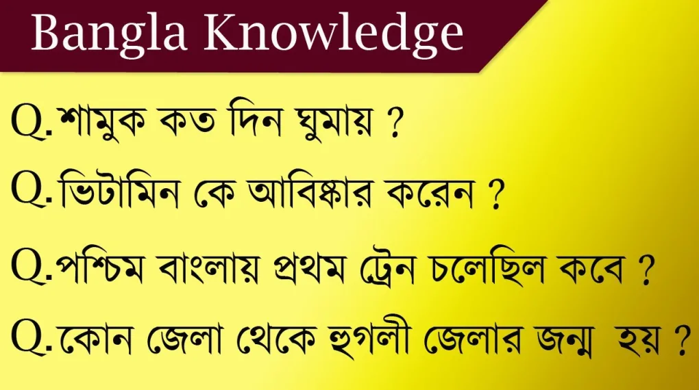 GK Questions In Bengali