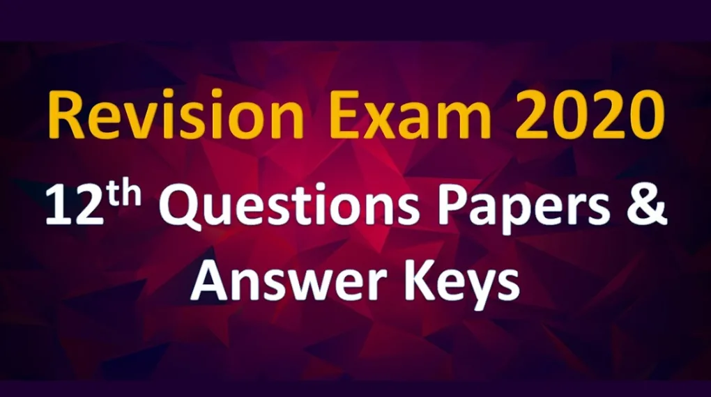 12th 1st Revision Question Paper 2020 with Answers