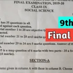 9th class question paper 2019 social science