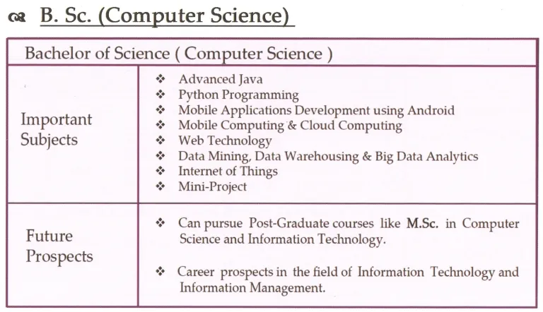 B Sc Computer Science Syllabus PDF Full Details