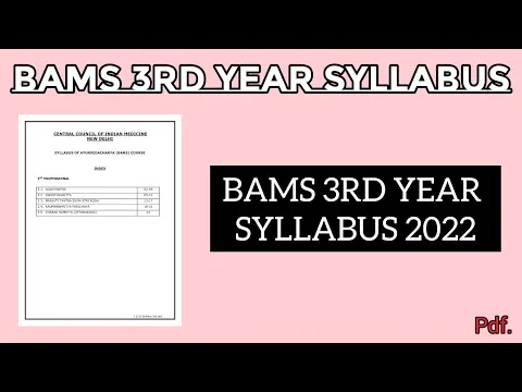 BAMS 3rd Year Syllabus