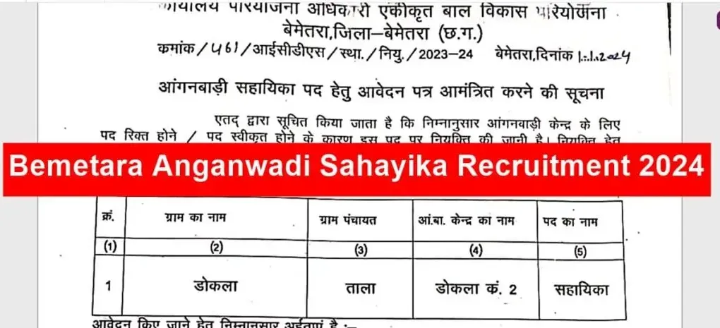 Bemetara.gov.in Recruitment 2023 – Apply for Various Posts Now