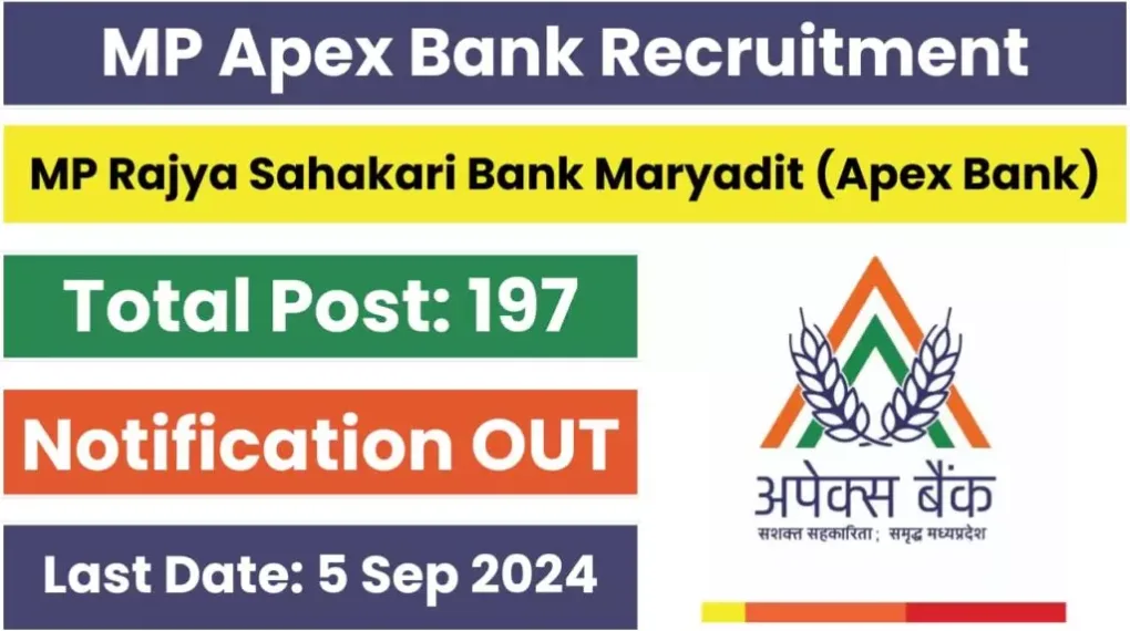 MP Apex Bank Recruitment 2024: Apply for Clerk, Officer & Other Posts