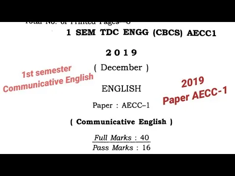 AECC English Question Paper 2019 Questions and Answers