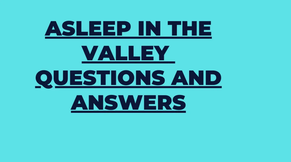 Asleep in the Valley Question and Answer