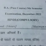 BA 5th Sem Question Paper with Questions & Answers