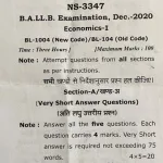 BA LLB 1st Sem Question Papers Economics