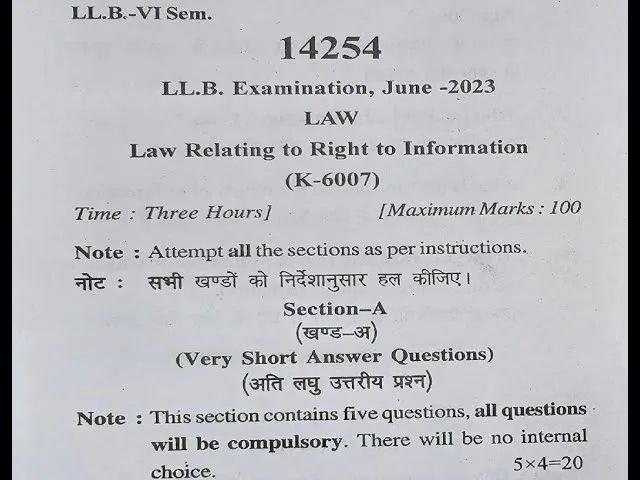 BA LLB 3rd Sem Question Papers with Answers