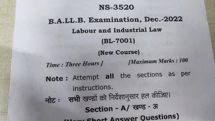 BA LLB Previous Year Question Papers