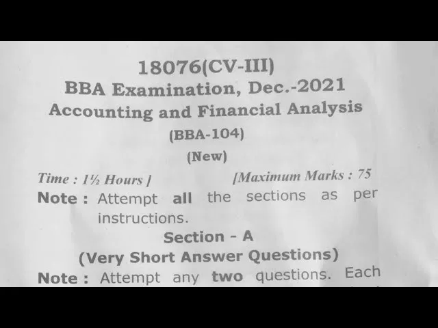 BBA 1st Sem Question Paper with Answers