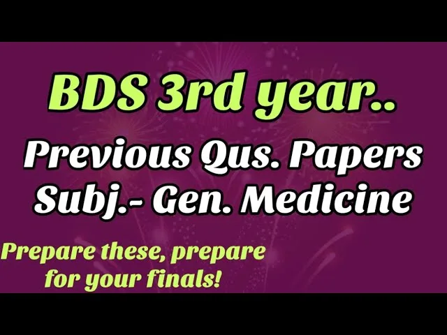 BDS Final Year Question Paper Feb 2019 Questions & Answers