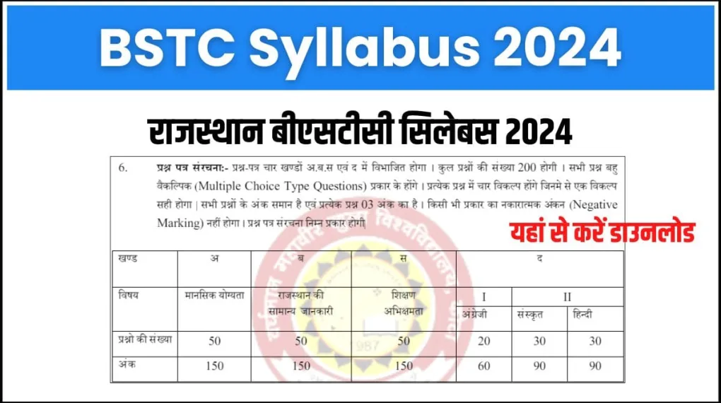 bstc syllabus 2024