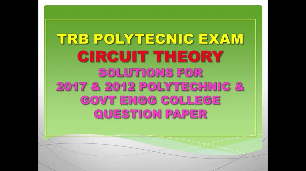 Circuit theory question paper 2017