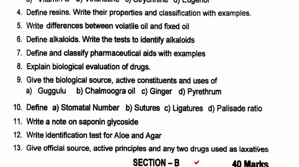 D Pharmacy 1st Year Question Paper Solved PDF Guide