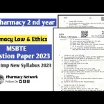 D Pharmacy 2nd Year Question Paper PDF 2023