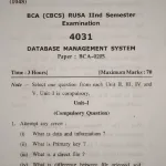 DBMS previous year question paper questions