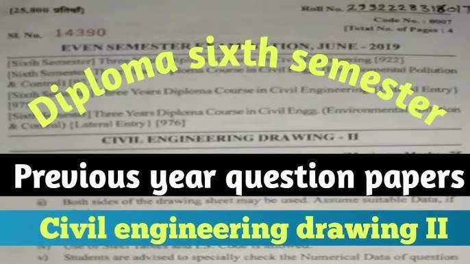 Diploma civil engineering drawing 2 question papers