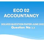 Eco 02 Question Paper with Answers