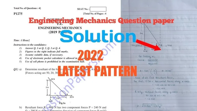 Engineering mechanics question paper with answers