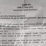 GNM nursing question paper 3rd year PDF download