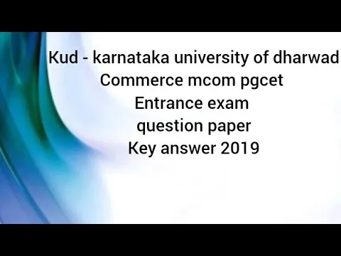 KUD question papers with answers PDF download