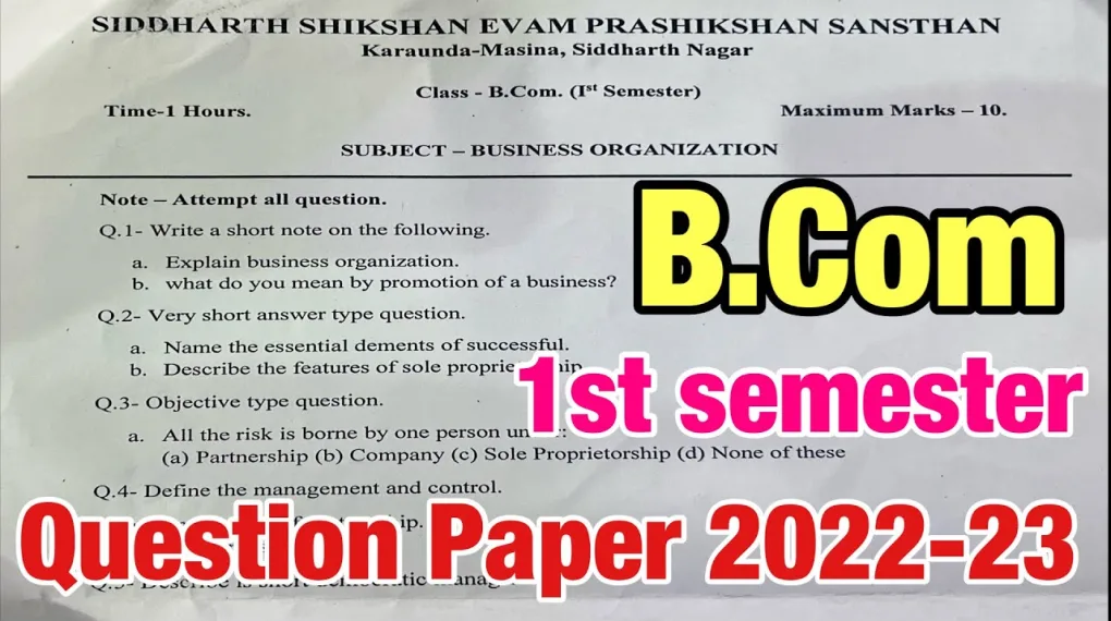 M Com Question Papers with Answers PDF