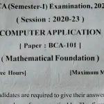 BCA Question Paper with Answers for All Subjects