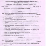 MCom Previous Year Question Papers for Practice