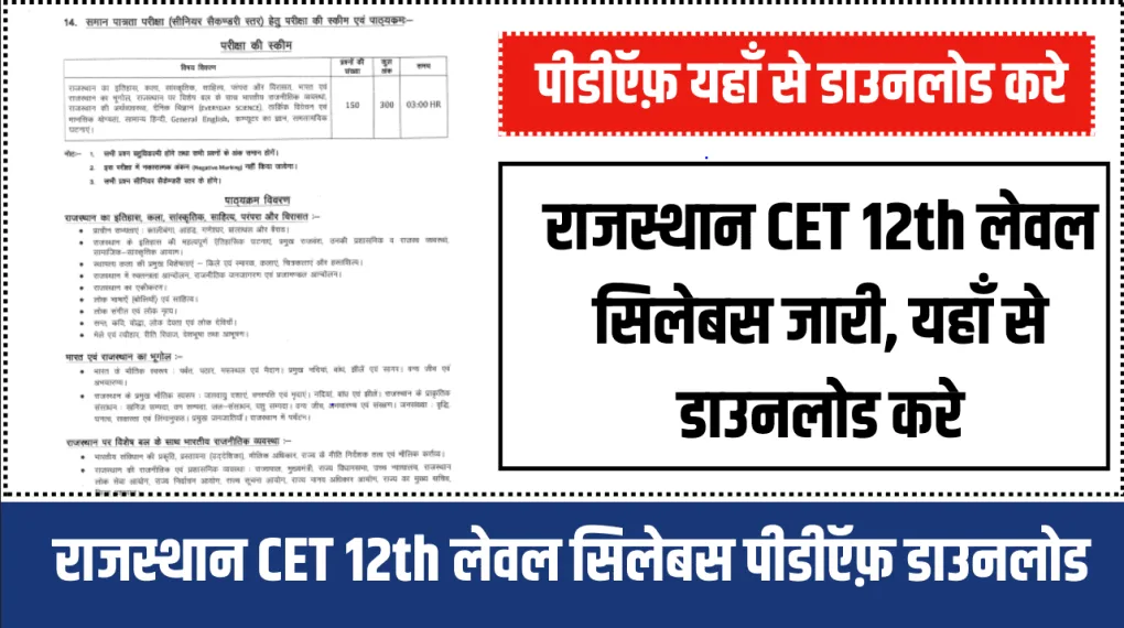 CET 12th Level Syllabus