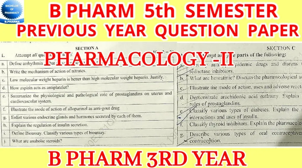 Pharm D 5th year previous question papers