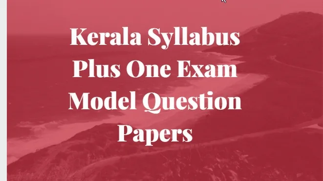 Plus One First Term Exam Question Paper