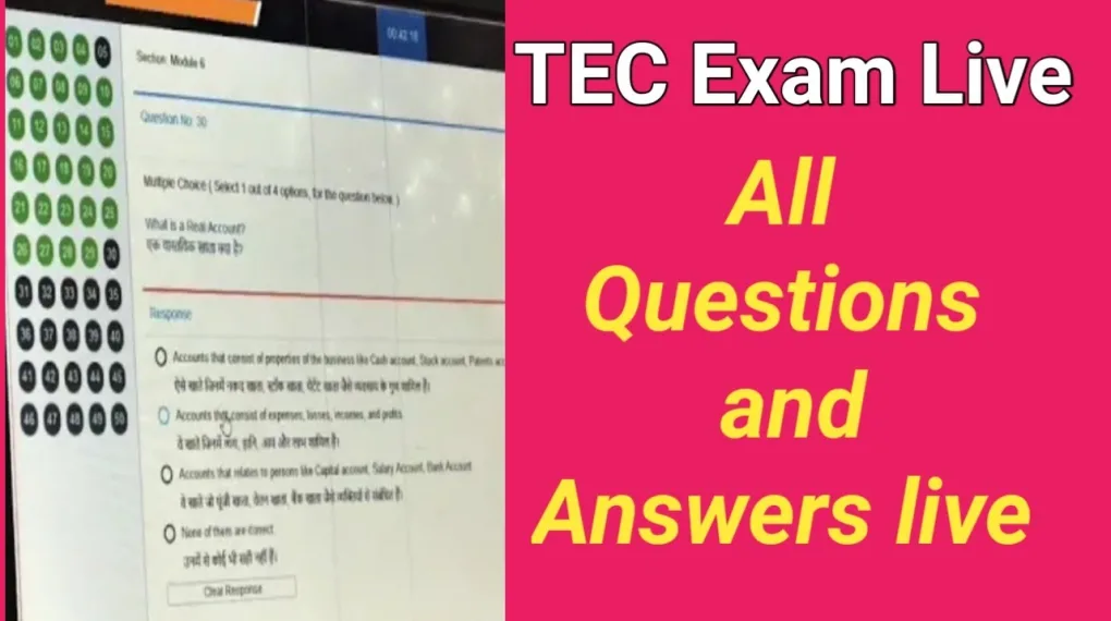 TEC exam questions and answers for all subjects