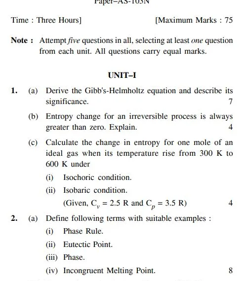 kuk old question paper