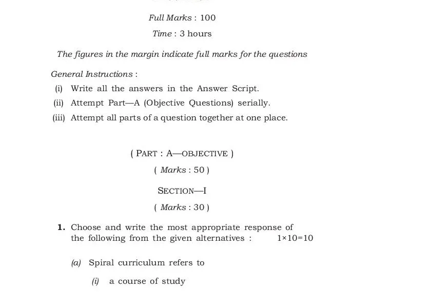 Class 12 Education Question Answer