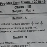 9th class question paper 2018 maths - Questions and Answers