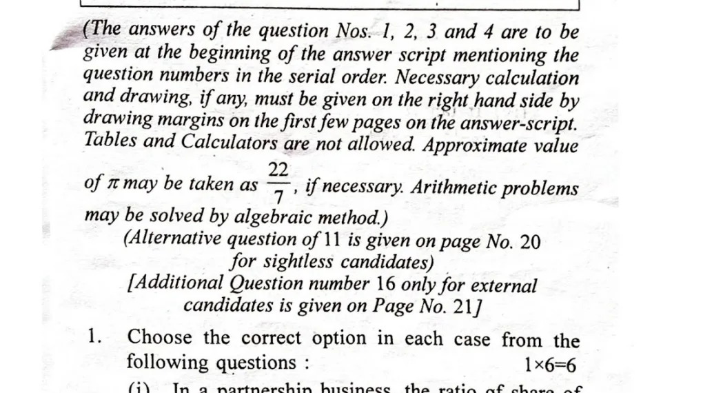 Madhyamik Math Question 2019 with Answers