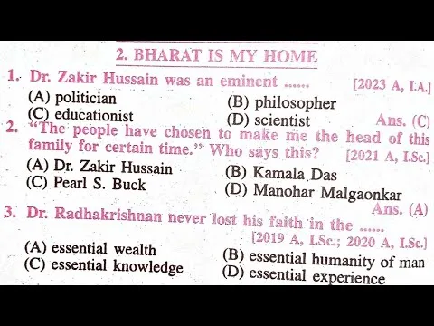 Bharat is my home question answer