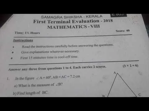 Samagra Shiksha Kerala Question Paper 2018 10th